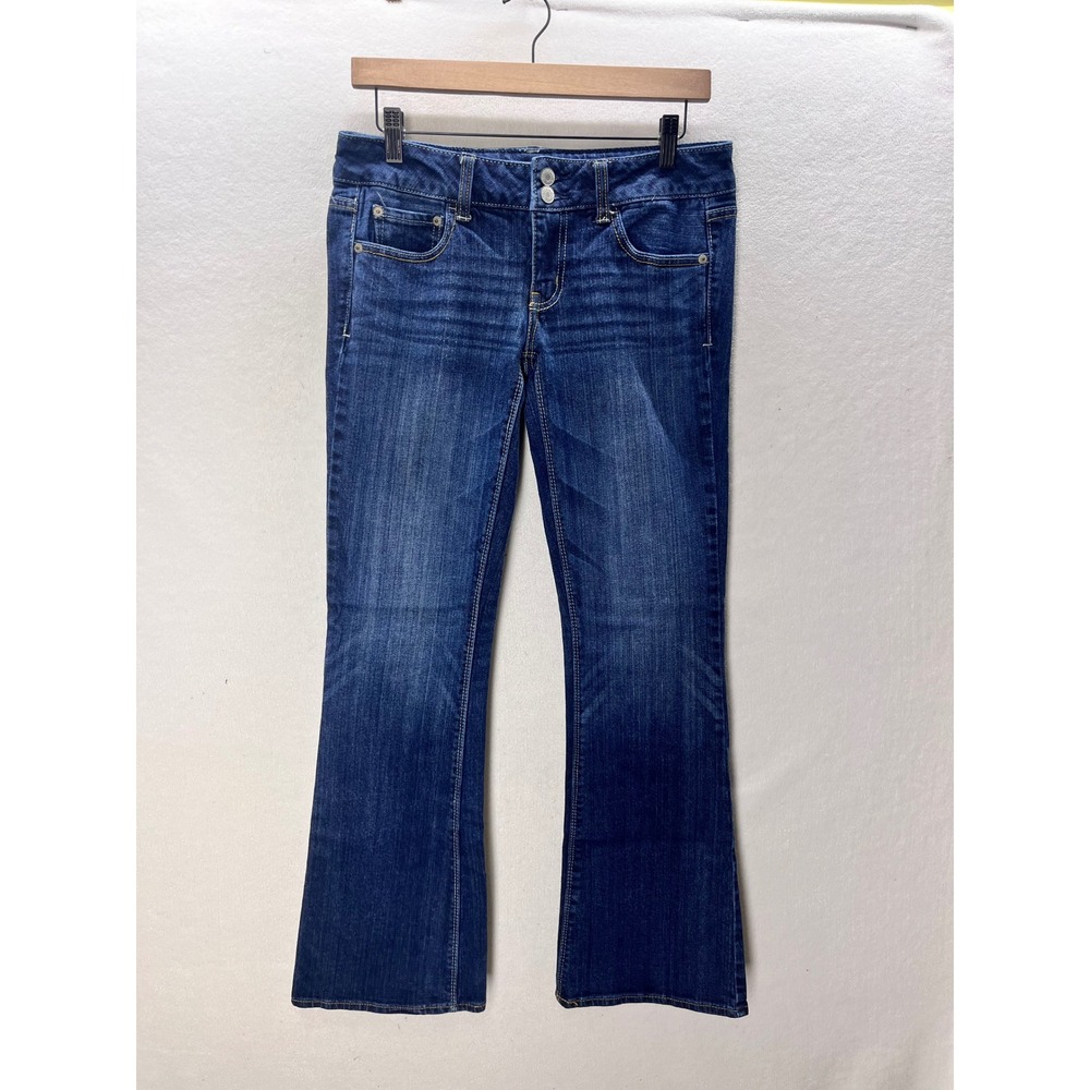American Eagle Artist Jeans Womens 8 Dark Wash Stretch Flare Denim 3347